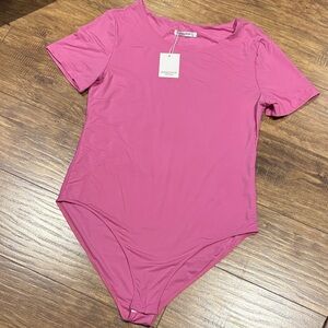 Mango pop Collection pink snap bottom short sleeve t-shirt bodysuit